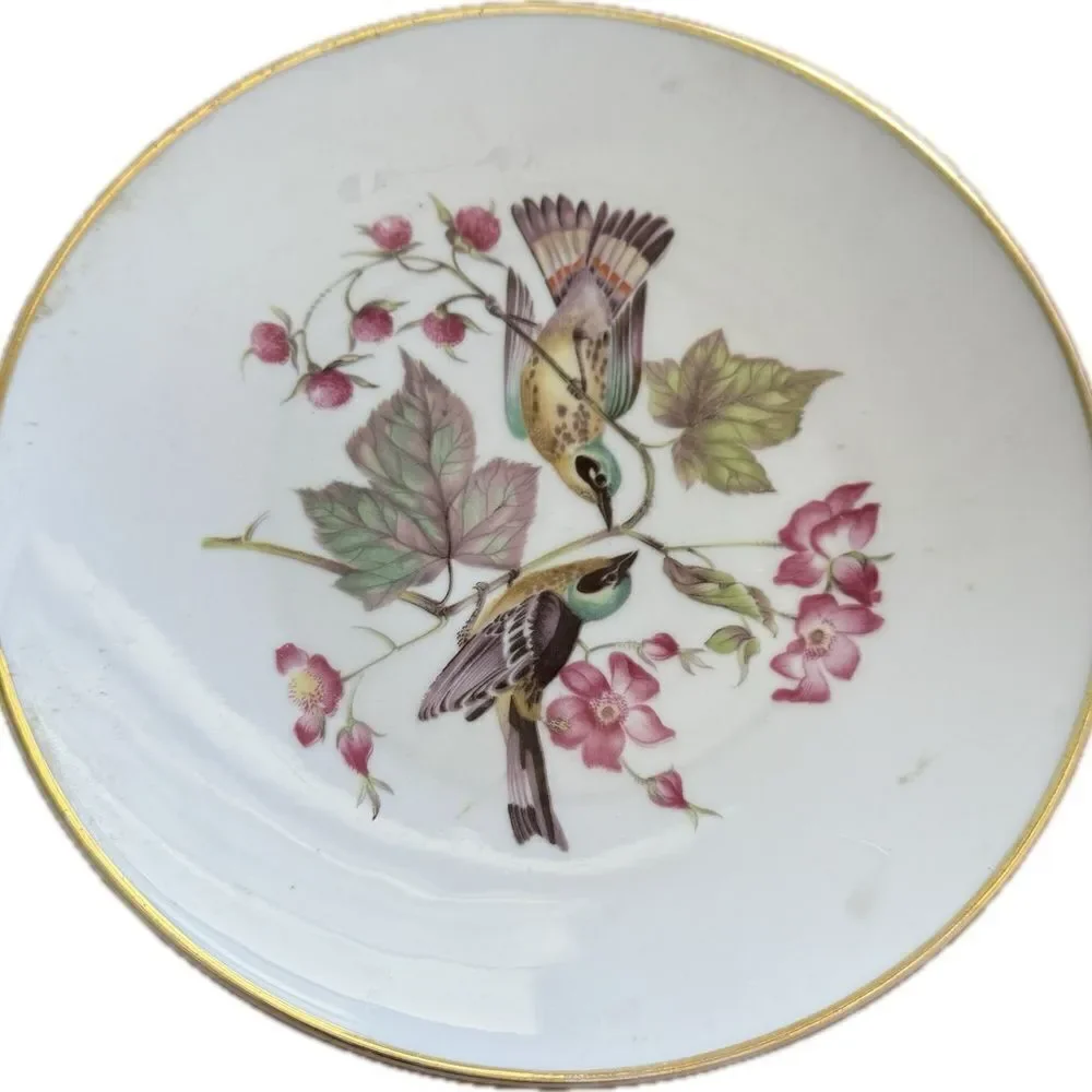 Vintage Debra Bavaria Porcelain Plate‎ with Bird & Flower Design